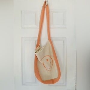 GYTO Orange and Cream Smiley Shoulder Bag